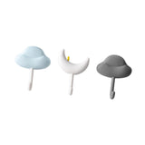 Maxbell 3x Wall Hooks Bathroom Home Decoration Wall Hangers for Hanging Backpack Hat Blue White Gray