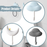 Maxbell 3x Wall Hooks Bathroom Home Decoration Wall Hangers for Hanging Backpack Hat Blue White Gray