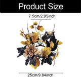 Maxbell Thanksgiving Candle Ring Artificial Maple Leaves Wreath for Dining Room Fall Champagne