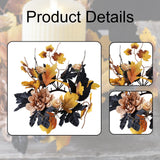 Maxbell Thanksgiving Candle Ring Artificial Maple Leaves Wreath for Dining Room Fall Champagne