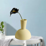 Maxbell Ceramic Flower Vase Frosted Porcelain Vase for Entryway Bookshelf Decoration Yellow