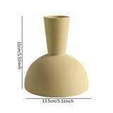 Maxbell Ceramic Flower Vase Frosted Porcelain Vase for Entryway Bookshelf Decoration Yellow