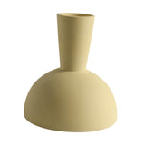 Maxbell Ceramic Flower Vase Frosted Porcelain Vase for Entryway Bookshelf Decoration Yellow