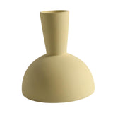 Maxbell Ceramic Flower Vase Frosted Porcelain Vase for Entryway Bookshelf Decoration Yellow