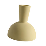 Maxbell Ceramic Flower Vase Frosted Porcelain Vase for Entryway Bookshelf Decoration Yellow