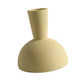 Maxbell Ceramic Flower Vase Frosted Porcelain Vase for Entryway Bookshelf Decoration Yellow