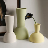 Maxbell Ceramic Flower Vase Frosted Porcelain Vase for Entryway Bookshelf Decoration Yellow