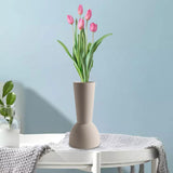 Maxbell Ceramic Flower Vase Frosted Porcelain Vase for Entryway Bookshelf Decoration White