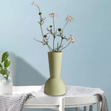 Maxbell Ceramic Flower Vase Frosted Porcelain Vase for Entryway Bookshelf Decoration Green