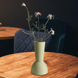 Maxbell Ceramic Flower Vase Frosted Porcelain Vase for Entryway Bookshelf Decoration Green
