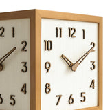 Maxbell Dual Sided Corner Wall Clock Punch Free Solid Wood