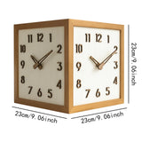 Maxbell Dual Sided Corner Wall Clock Punch Free Solid Wood