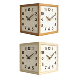 Maxbell Dual Sided Corner Wall Clock Punch Free Solid Wood