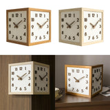 Maxbell Dual Sided Corner Wall Clock Punch Free Solid Wood