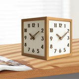 Maxbell Dual Sided Corner Wall Clock Punch Free Solid Wood