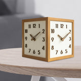 Maxbell Dual Sided Corner Wall Clock Punch Free Solid Wood