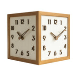 Maxbell Dual Sided Corner Wall Clock Punch Free Solid Wood