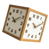 Maxbell Dual Sided Corner Wall Clock Punch Free Solid Wood