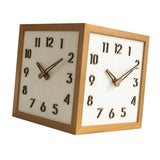 Maxbell Dual Sided Corner Wall Clock Punch Free Solid Wood