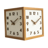 Maxbell Dual Sided Corner Wall Clock Punch Free Solid Wood