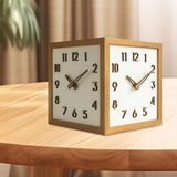 Maxbell Dual Sided Corner Wall Clock Punch Free Solid Wood