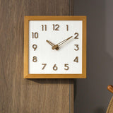 Maxbell Dual Sided Corner Wall Clock Punch Free Solid Wood