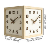 Maxbell Dual Sided Corner Wall Clock Punch Free Solid Wood