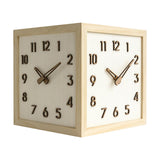 Maxbell Dual Sided Corner Wall Clock Punch Free Solid Wood