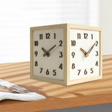 Maxbell Dual Sided Corner Wall Clock Punch Free Solid Wood