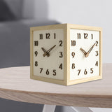 Maxbell Dual Sided Corner Wall Clock Punch Free Solid Wood