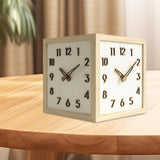 Maxbell Dual Sided Corner Wall Clock Punch Free Solid Wood