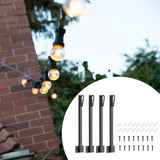 Maxbell 4 Pieces String Light Poles Sturdy Outdoor Lighting Stand for Pub Patio Wall