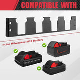 Maxbell Battery Mounts Dock Holder Compact Wall Mount Organizer for Workshops Garage Black