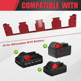 Maxbell Battery Mounts Dock Holder Compact Wall Mount Organizer for Workshops Garage Red