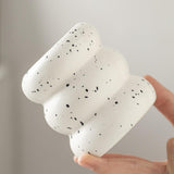 Maxbell Ceramic Essential Oil Burner Home Decor Aroma Burner for Bedroom Yoga Office White Black Dot