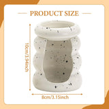 Maxbell Ceramic Essential Oil Burner Home Decor Aroma Burner for Bedroom Yoga Office White Black Dot