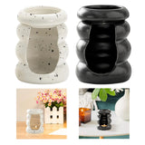 Maxbell Ceramic Essential Oil Burner Home Decor Aroma Burner for Bedroom Yoga Office White Black Dot