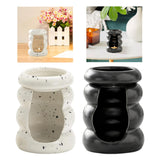 Maxbell Ceramic Essential Oil Burner Home Decor Aroma Burner for Bedroom Yoga Office White Black Dot