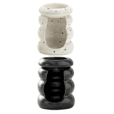 Maxbell Ceramic Essential Oil Burner Home Decor Aroma Burner for Bedroom Yoga Office White Black Dot