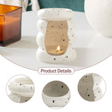 Maxbell Ceramic Essential Oil Burner Home Decor Aroma Burner for Bedroom Yoga Office White Black Dot