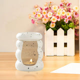 Maxbell Ceramic Essential Oil Burner Home Decor Aroma Burner for Bedroom Yoga Office White Black Dot