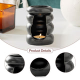 Maxbell Ceramic Essential Oil Burner Home Decor Aroma Burner for Bedroom Yoga Office Black