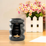 Maxbell Ceramic Essential Oil Burner Home Decor Aroma Burner for Bedroom Yoga Office Black