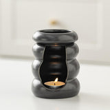Maxbell Ceramic Essential Oil Burner Home Decor Aroma Burner for Bedroom Yoga Office Black