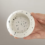 Maxbell Ceramic Essential Oil Burner Gift Tealight Candle Holder for Party Home Yoga White Black Dot