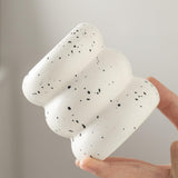 Maxbell Ceramic Essential Oil Burner Gift Tealight Candle Holder for Party Home Yoga White Black Dot