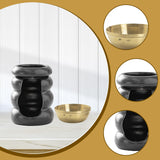 Maxbell Ceramic Essential Oil Burner Gift Tealight Candle Holder for Party Home Yoga Black