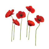 Maxbell Red Flower Wall Decal Elegant Floral Wall Decor for Living Room Home Nursery
