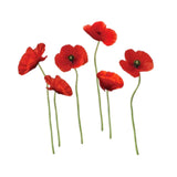 Maxbell Red Flower Wall Decal Elegant Floral Wall Decor for Living Room Home Nursery