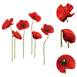 Maxbell Red Flower Wall Decal Elegant Floral Wall Decor for Living Room Home Nursery